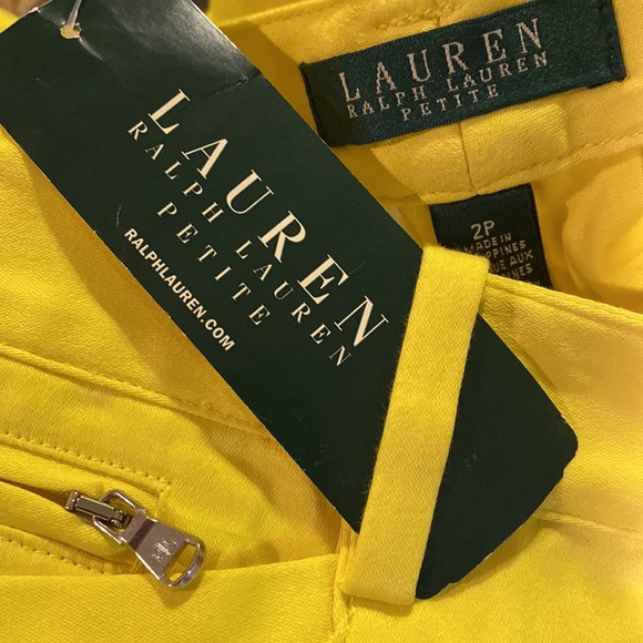 NEW! RALPH LAUREN Canary Buttercup Yellow PETITE PANTS Cute Happy NWT SIZE 2P - Picture 8 of 12